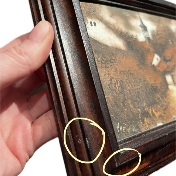 Small ORIGINAL Signed Painting by Czech Artist Spanek. Wood framed. - Picture 4 of 5